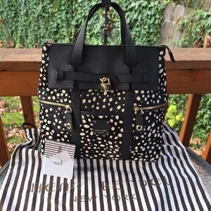 Henri Bendel Jetsetter Black & White Calf Hair Backpack. New!